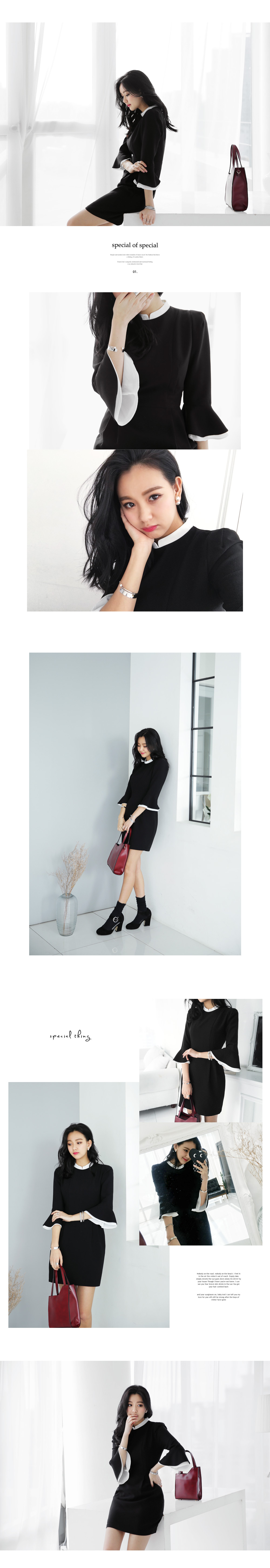 マンダリンカラーレイヤード風ワンピース・全1色 | DHOLIC | 詳細画像2