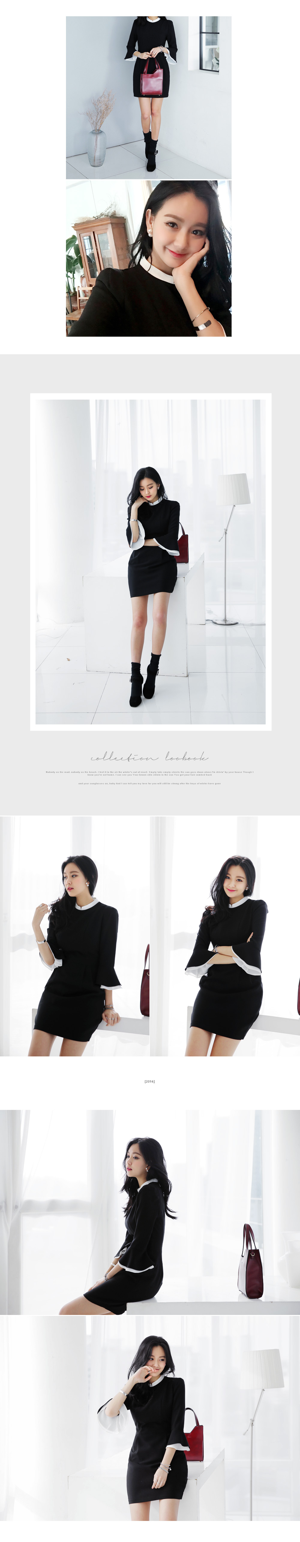 マンダリンカラーレイヤード風ワンピース・全1色 | DHOLIC | 詳細画像4