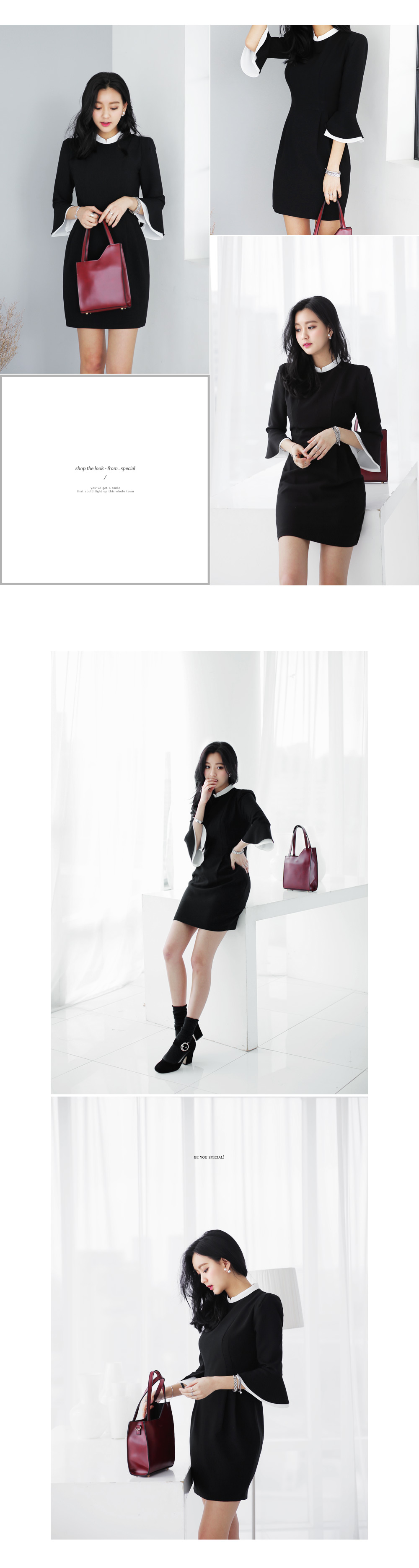 マンダリンカラーレイヤード風ワンピース・全1色 | DHOLIC | 詳細画像6