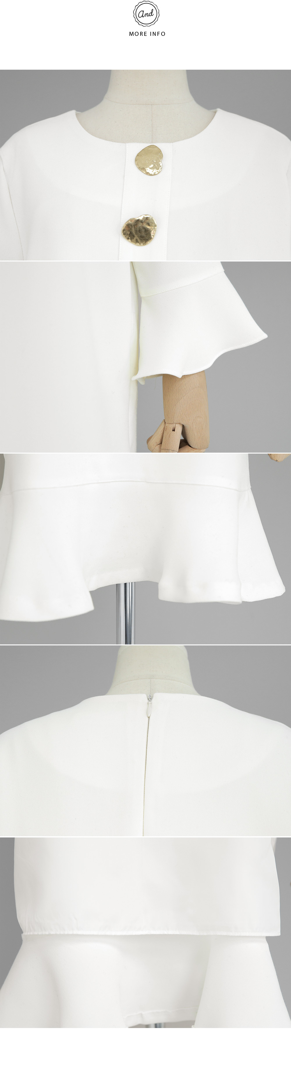 メタルハートボタンフレアヘムワンピース・全2色 | DHOLIC | 詳細画像6