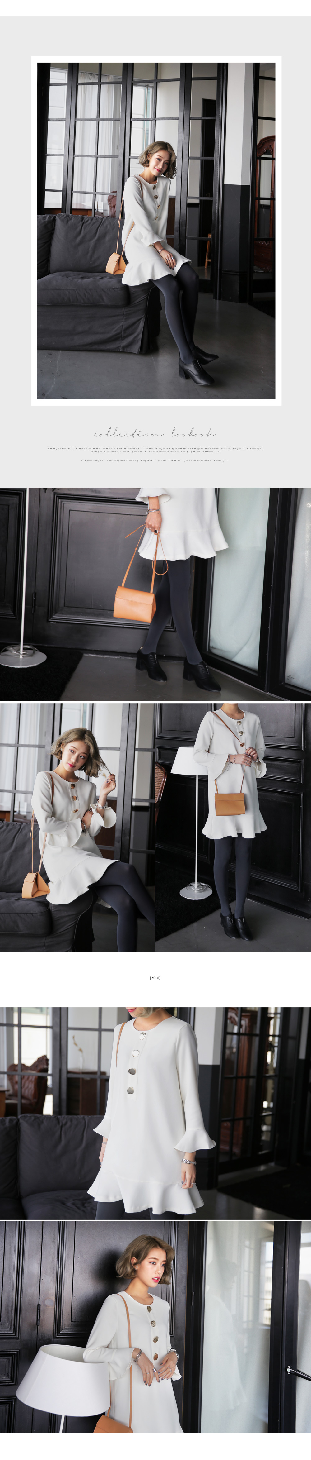 メタルハートボタンフレアヘムワンピース・全2色 | DHOLIC | 詳細画像4