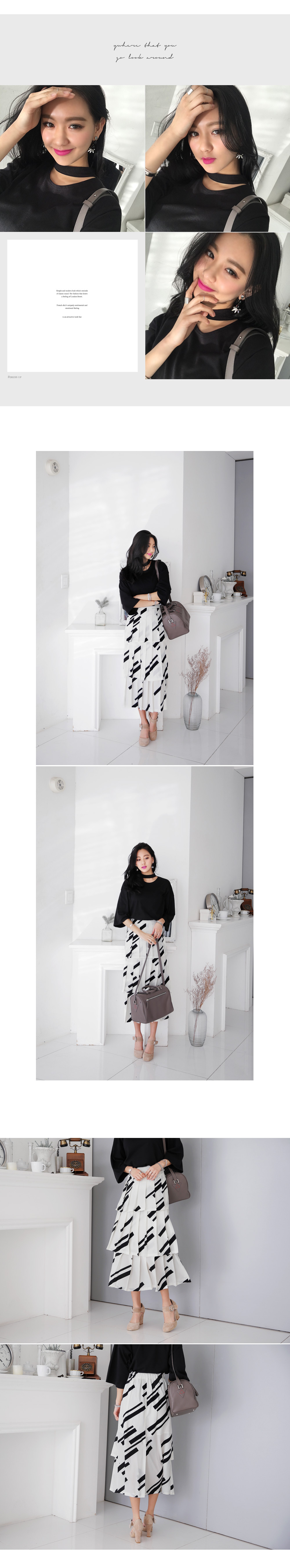 スラッシュパターンティアードプリーツロングスカート・全2色 | DHOLIC | 詳細画像4