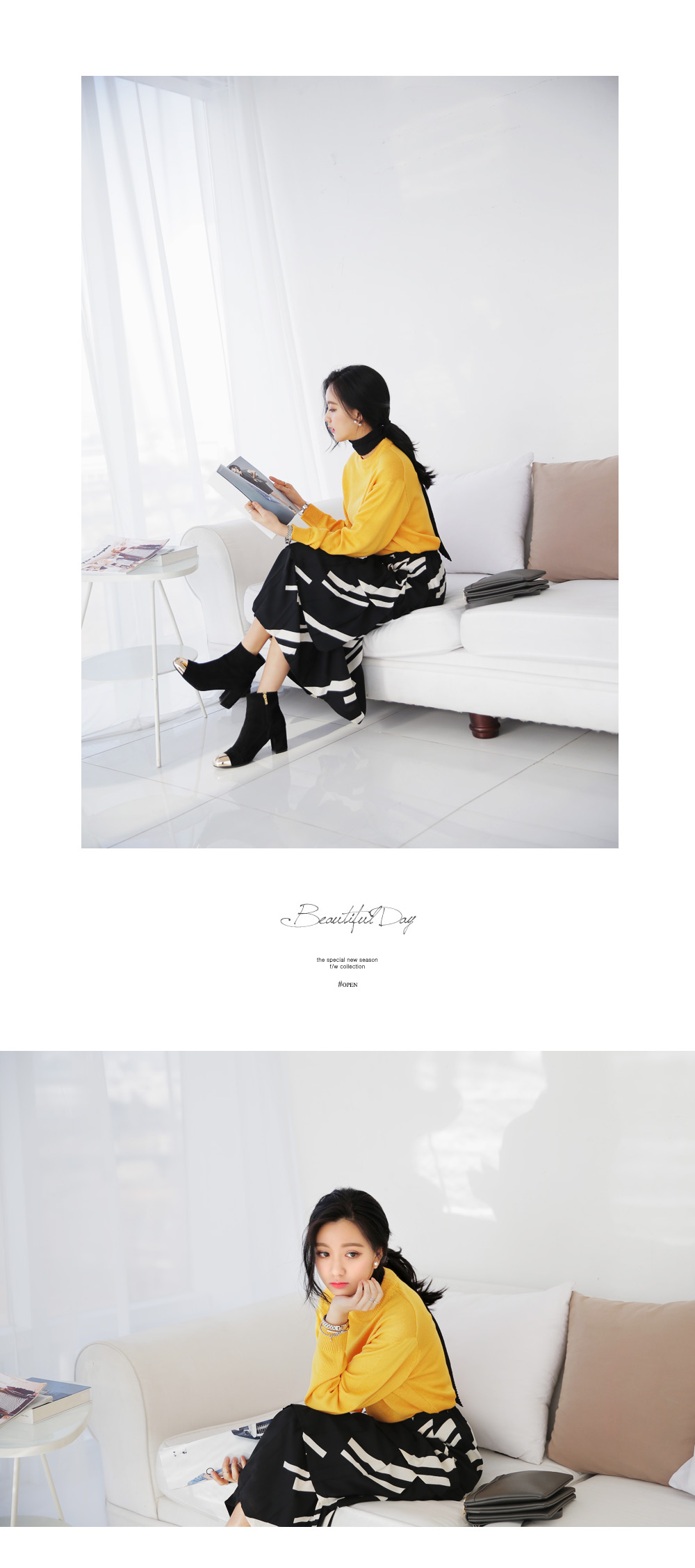 スラッシュパターンティアードプリーツロングスカート・全2色 | DHOLIC | 詳細画像6