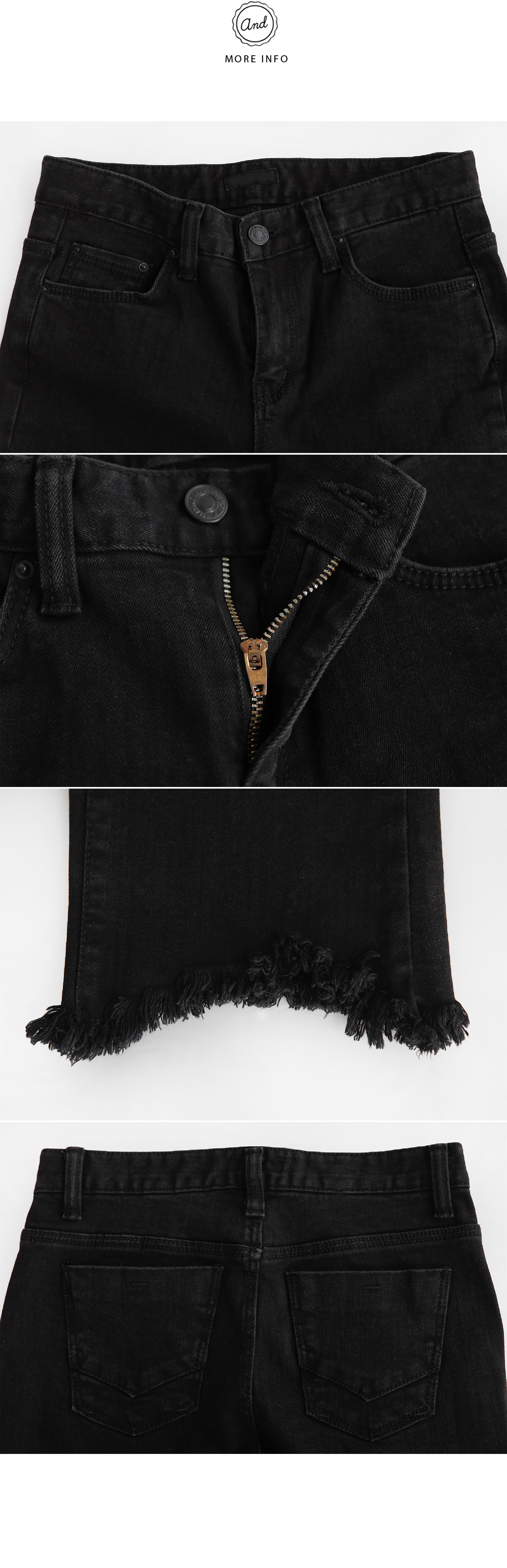 フレイドフレアヘムブラックデニムパンツ・全1色 | DHOLIC | 詳細画像9