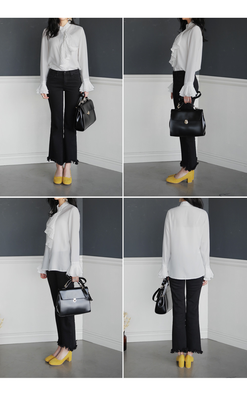 フレイドフレアヘムブラックデニムパンツ・全1色 | DHOLIC | 詳細画像8