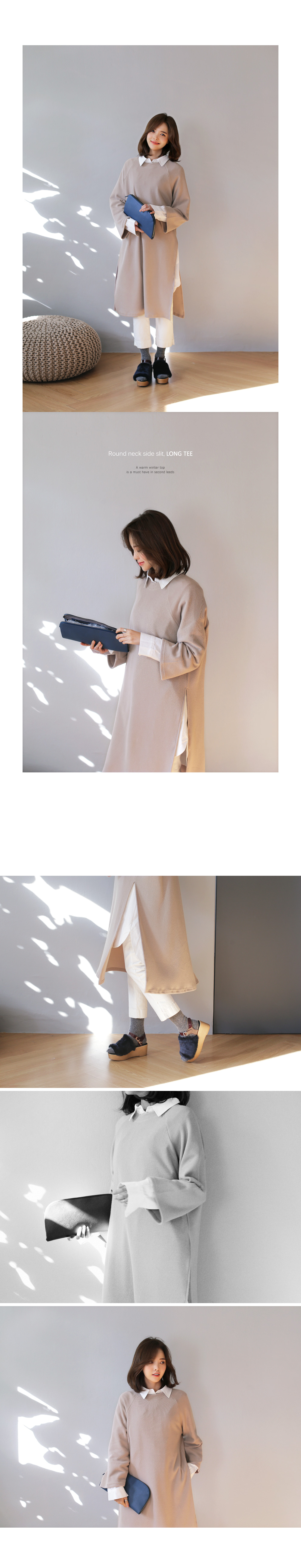 アンバランス丈ルーズフィットカラーネックロングシャツ・全2色 | DHOLIC PLUS | 詳細画像7