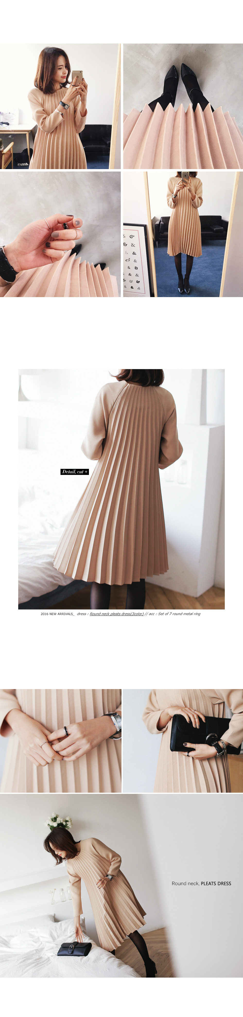 ラグランスリーブミディ丈プリーツワンピース・全3色 | DHOLIC PLUS | 詳細画像4