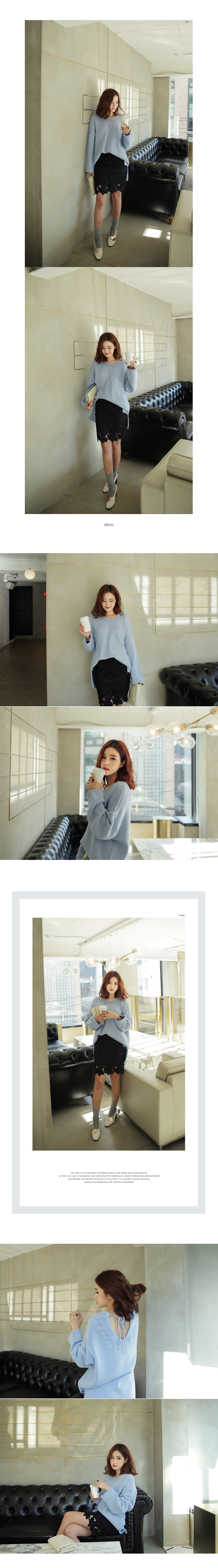 クロシェットレースパターンタイトミニスカート・全3色 | DHOLIC | 詳細画像3