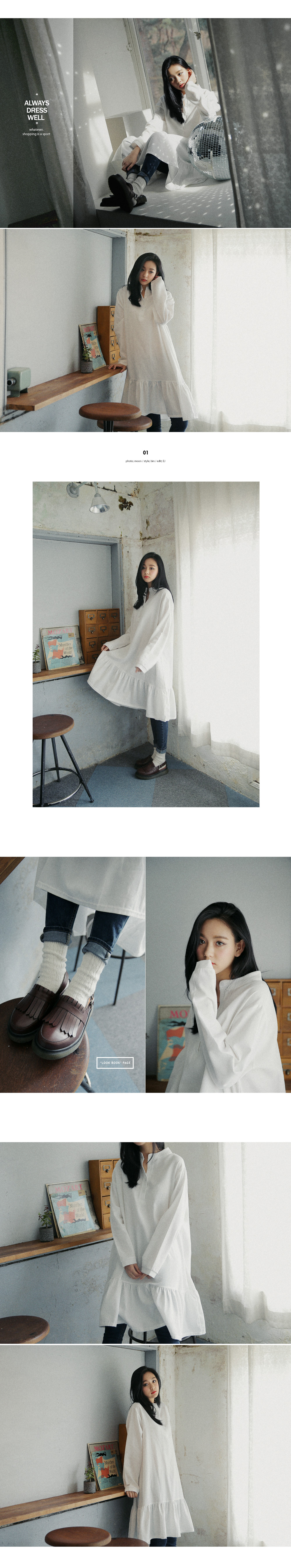 ヘンリーネックフレアヘムワンピース・全2色 | DHOLIC | 詳細画像2