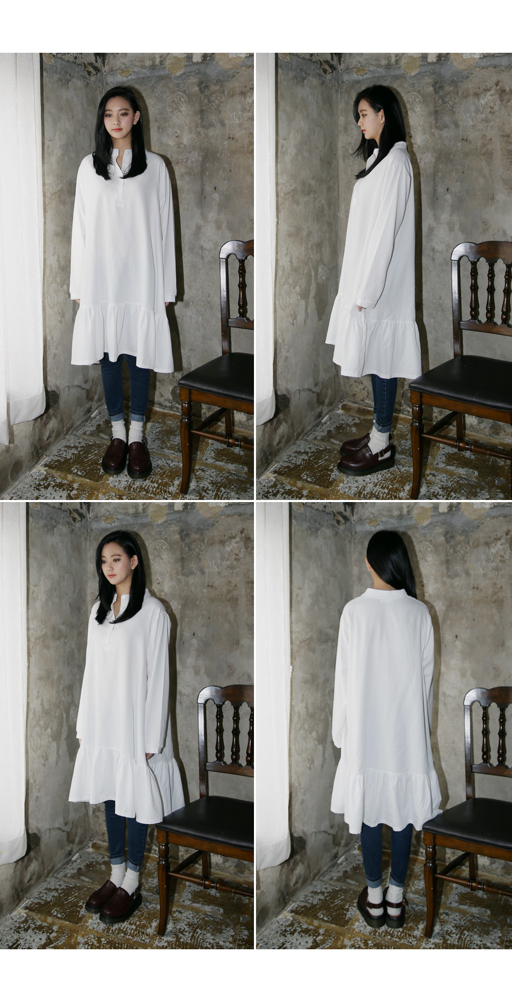 ヘンリーネックフレアヘムワンピース・全2色 | DHOLIC | 詳細画像7