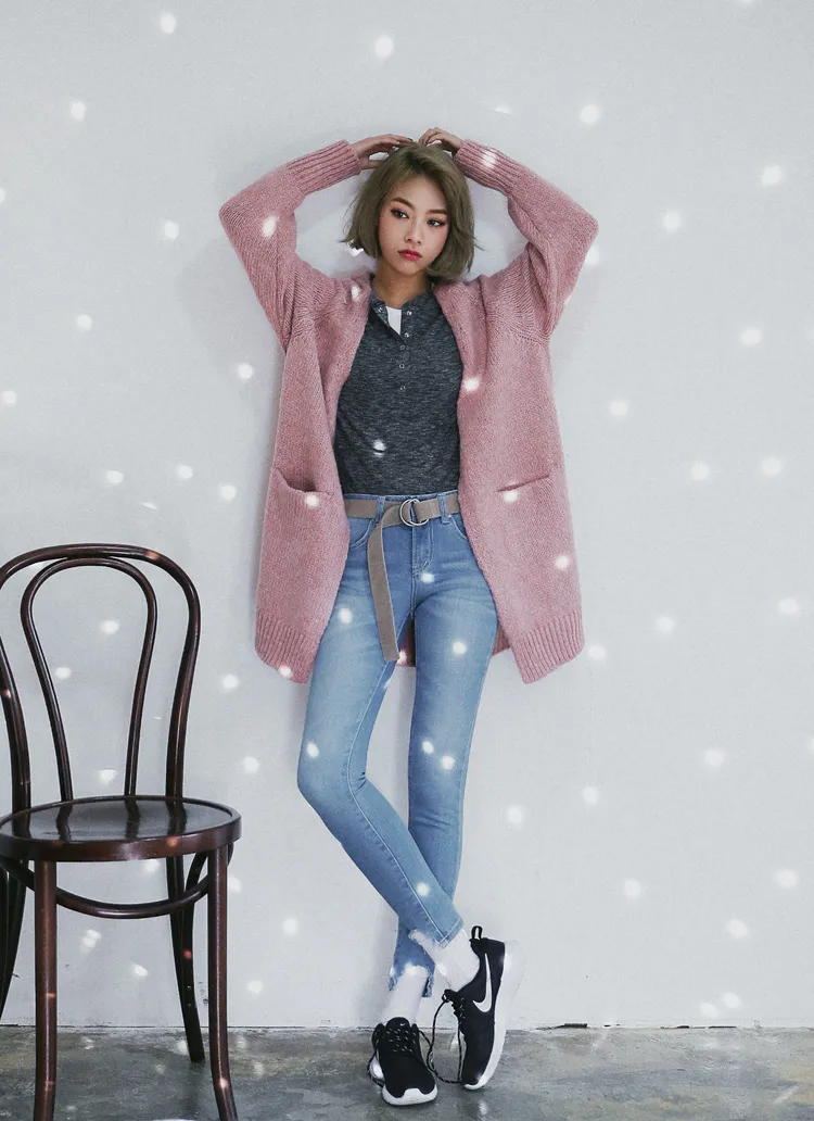 ラグランスリーブオープンフロントニットカーディガン・全3色 | DHOLIC | 詳細画像1