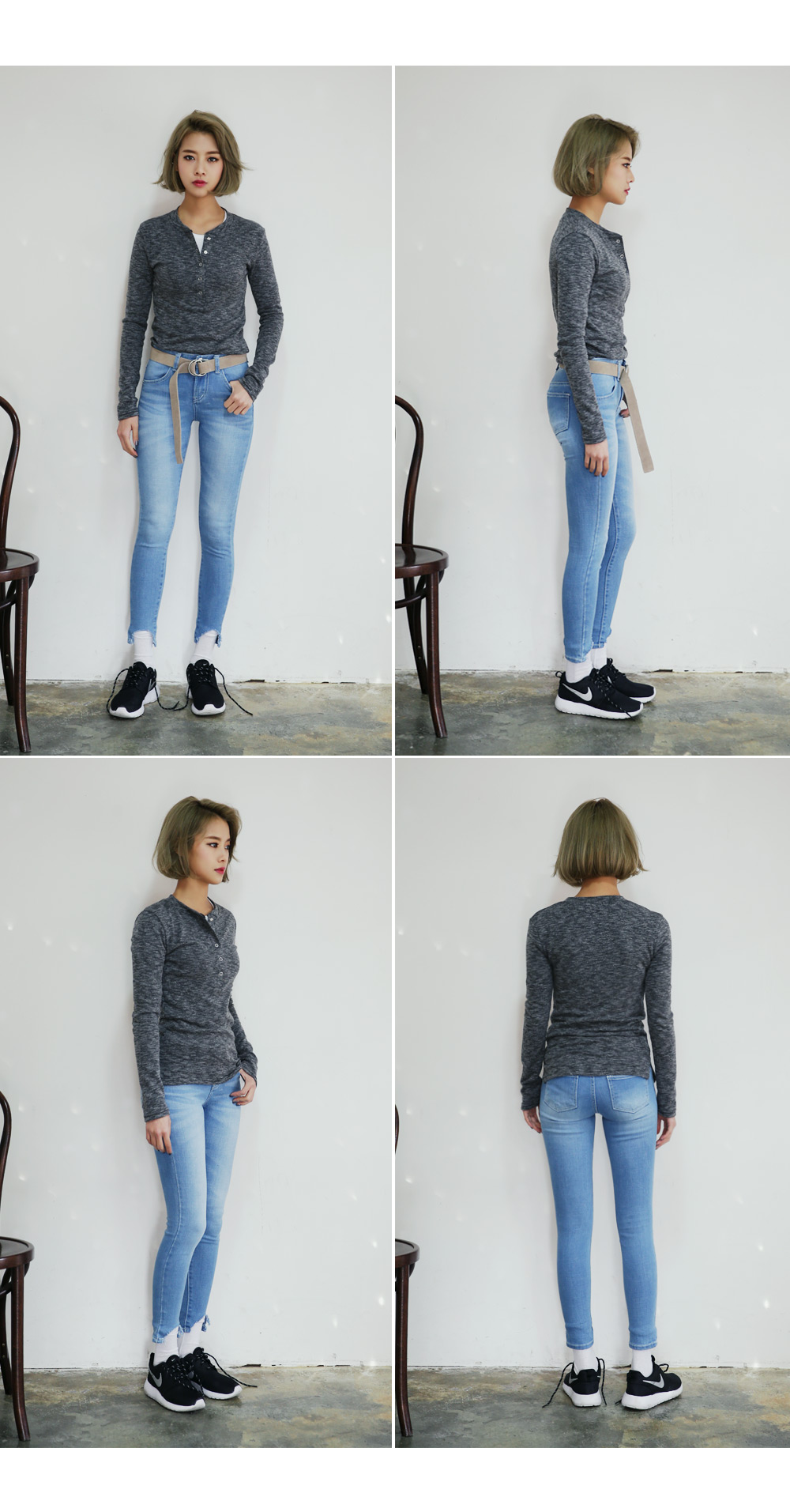 <font color=red><b>**雑誌mer7月号/sweet6月号/他雑誌多数掲載！**</b></font>フレイドヘムリンクルウォッシュドデニムスキニーパンツ・全2色 | DHOLIC | 詳細画像14