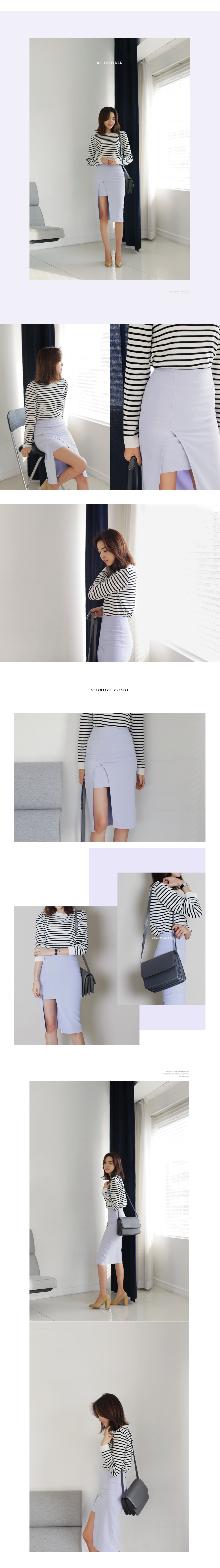 ボーダーパターンラウンドネックニットプルオーバー・全2色 | DHOLIC | 詳細画像2