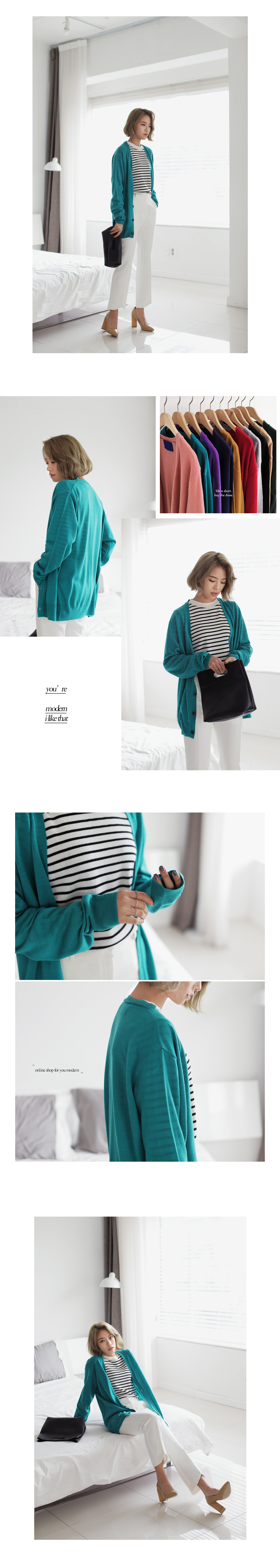 ボーダーパターンラウンドネックニットプルオーバー・全2色 | DHOLIC | 詳細画像3