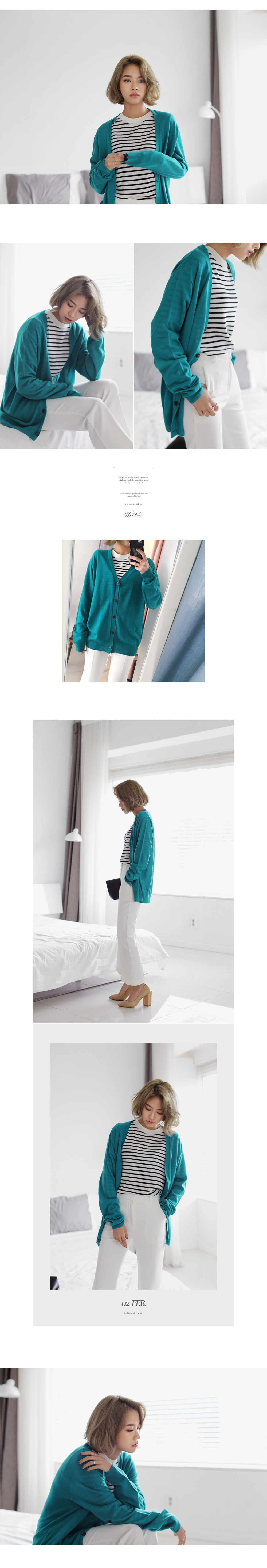 ボーダーパターンラウンドネックニットプルオーバー・全2色 | DHOLIC | 詳細画像4