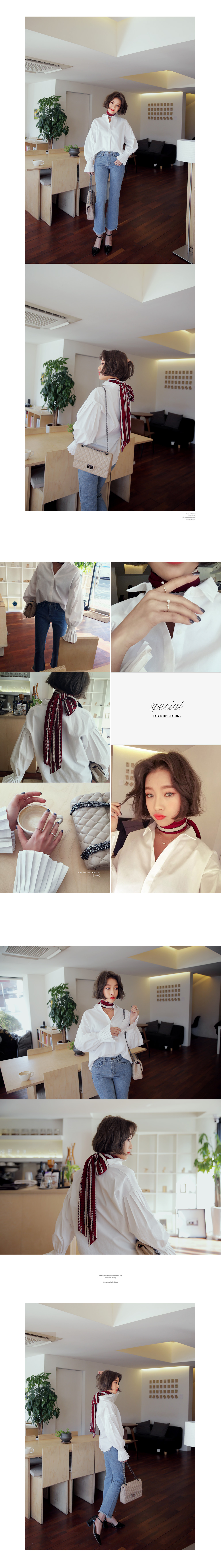 ナローカラープリーツベルスリーブブラウス・全2色 | DHOLIC | 詳細画像9