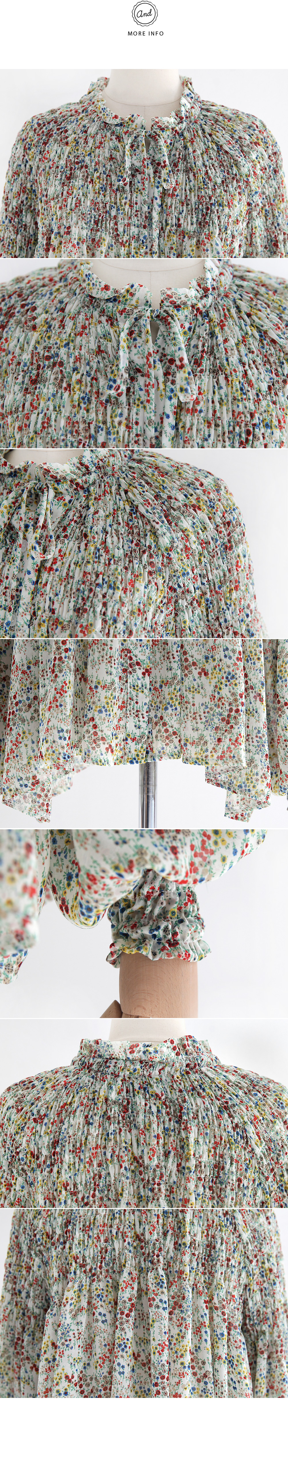 スモールフラワーパターンスモックブラウス・全2色 | DHOLIC | 詳細画像8