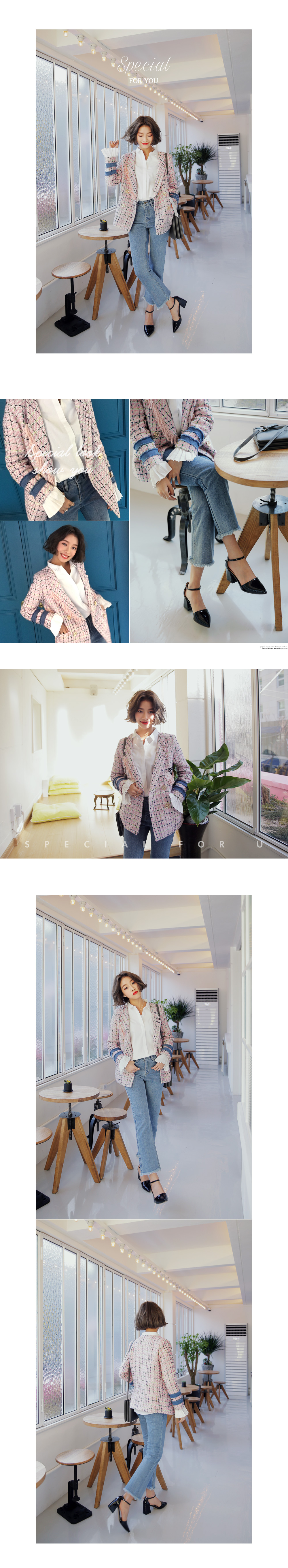 デニムラインユニークチェックツイードジャケット・全2色 | DHOLIC | 詳細画像2
