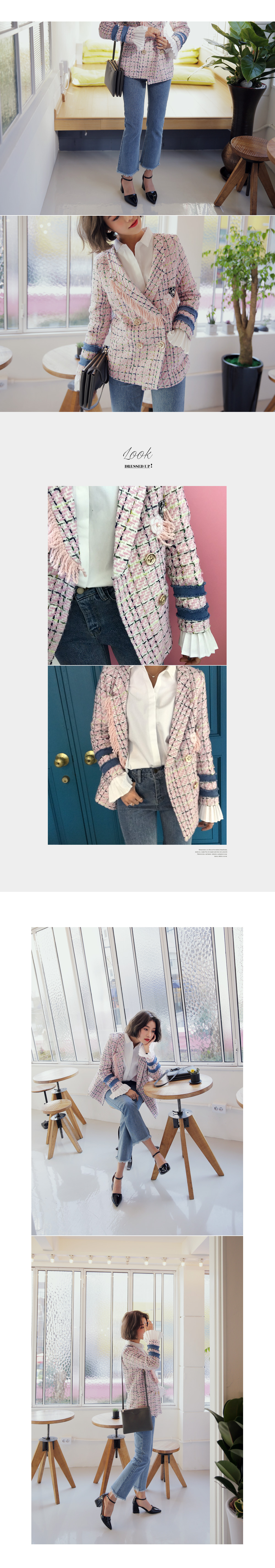 デニムラインユニークチェックツイードジャケット・全2色 | DHOLIC | 詳細画像4