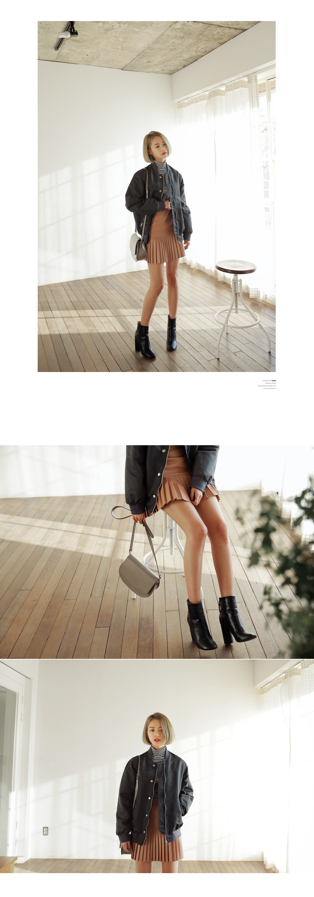 ステッチポイントハーフムーンショルダーバッグ・全2色 | DHOLIC | 詳細画像10