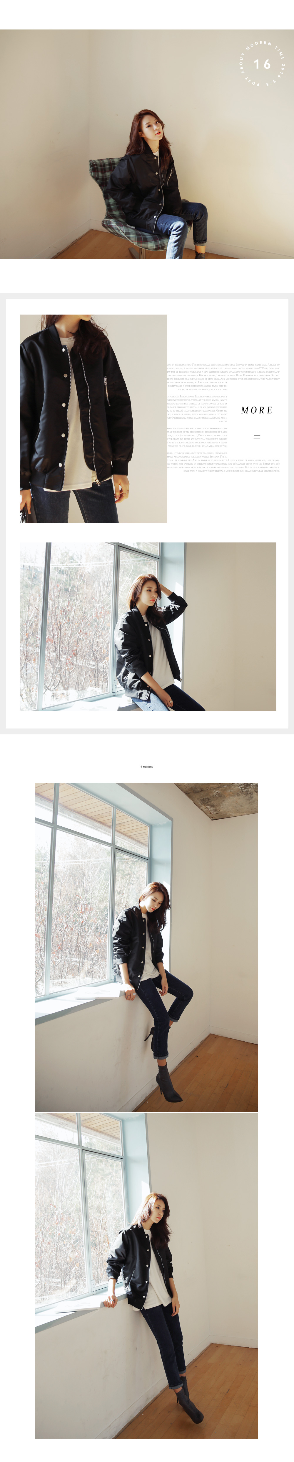 フェイクボタンジップアップブルゾンジャケット・全3色 | DHOLIC | 詳細画像2