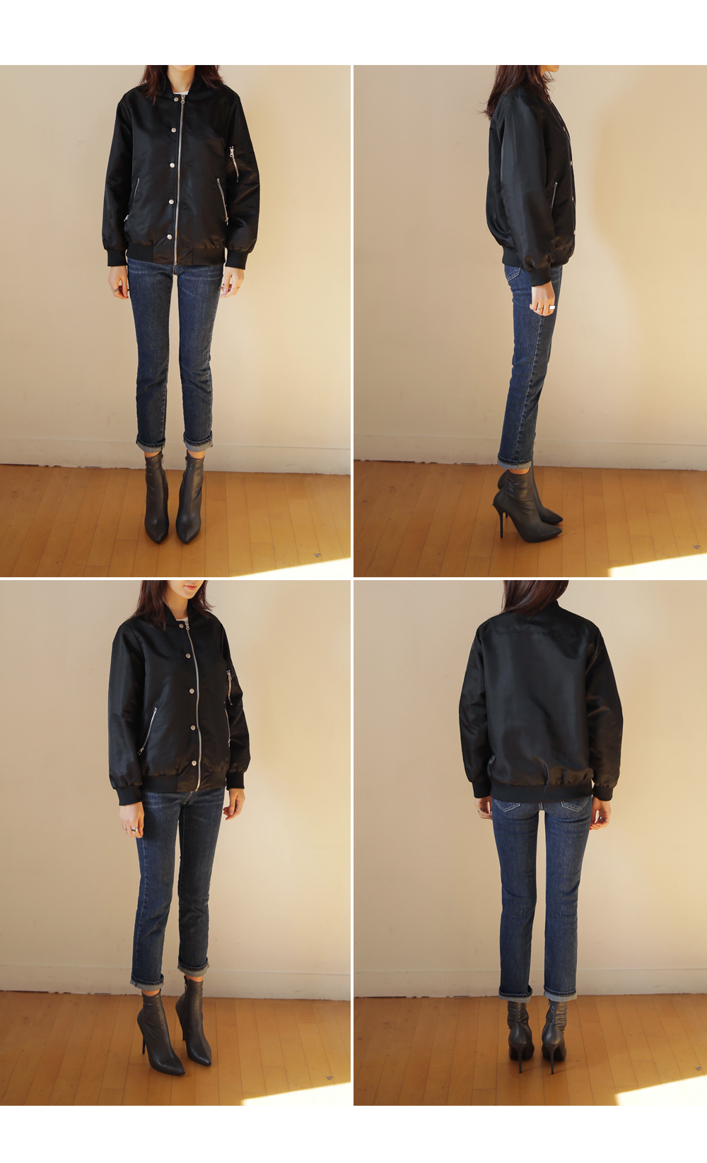 フェイクボタンジップアップブルゾンジャケット・全3色 | DHOLIC | 詳細画像7