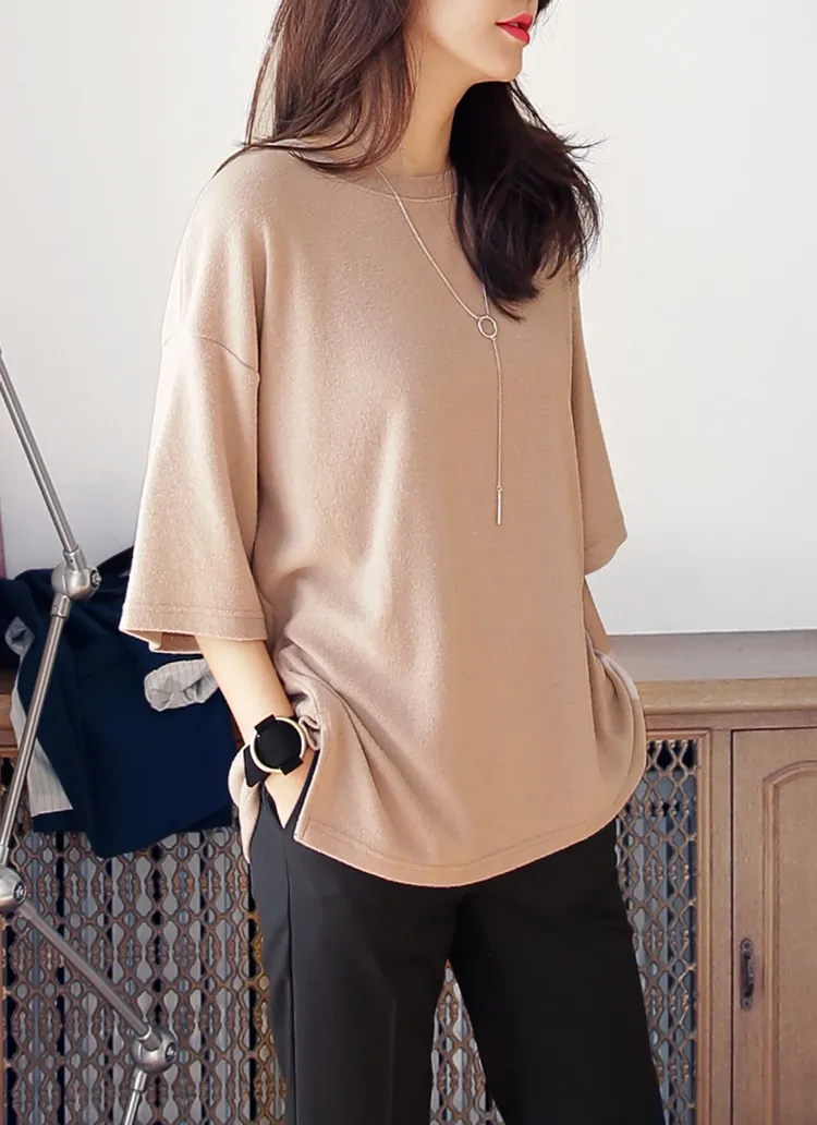 オーバーサイズスリットTシャツ・全4色 | DHOLIC | 詳細画像1