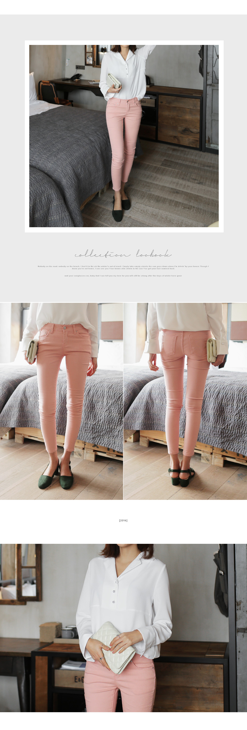 パールボタンポイントオープンカラーブラウス・全2色 | DHOLIC | 詳細画像3