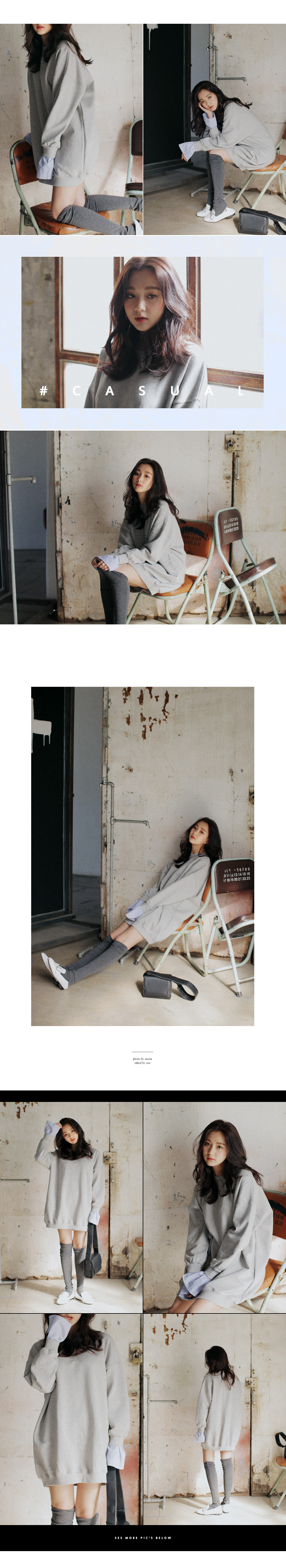 <DHOLIC オリジナル>レイヤードカフススウェットワンピース・全2色 | DHOLIC | 詳細画像4