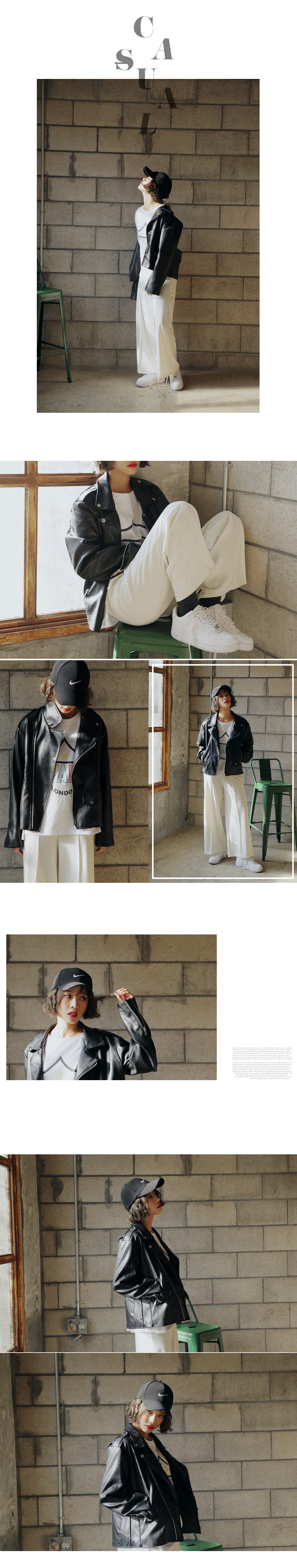 フェイクレザーオーバーシルエットライダースジャケット・全1色 | DHOLIC | 詳細画像4