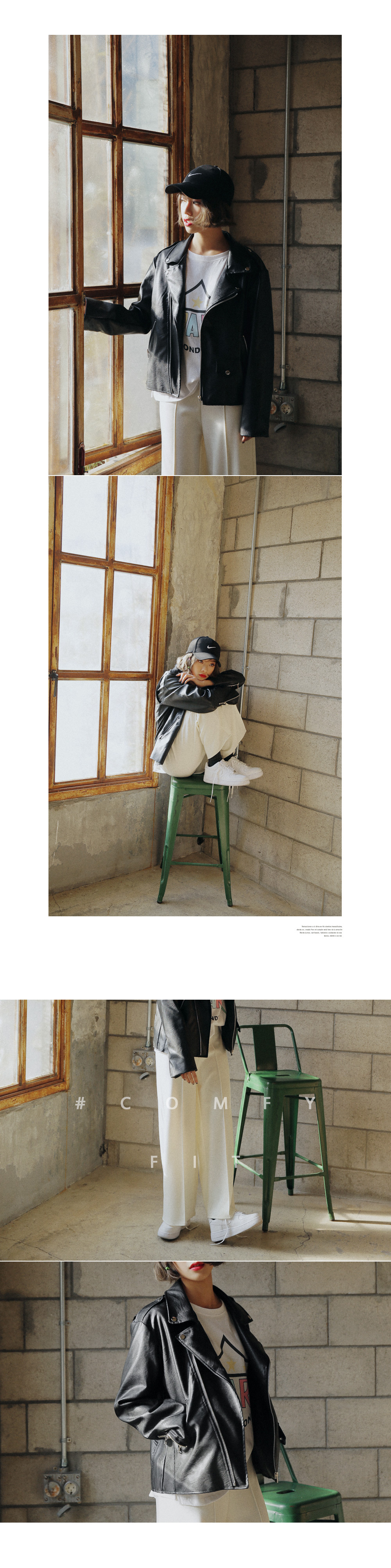 フェイクレザーオーバーシルエットライダースジャケット・全1色 | DHOLIC | 詳細画像9