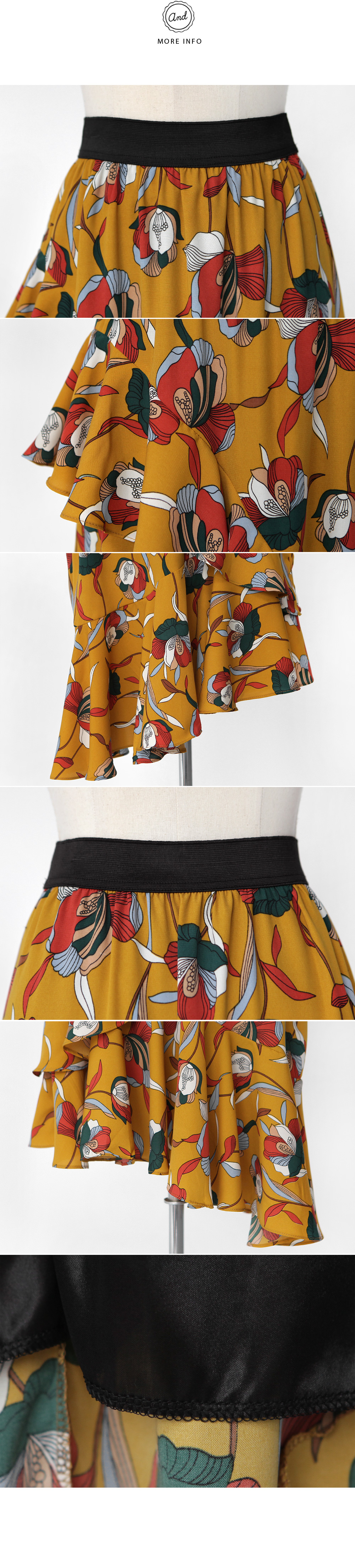 フラワーラッフルアシメヘムロングスカート・全2色 | DHOLIC | 詳細画像6