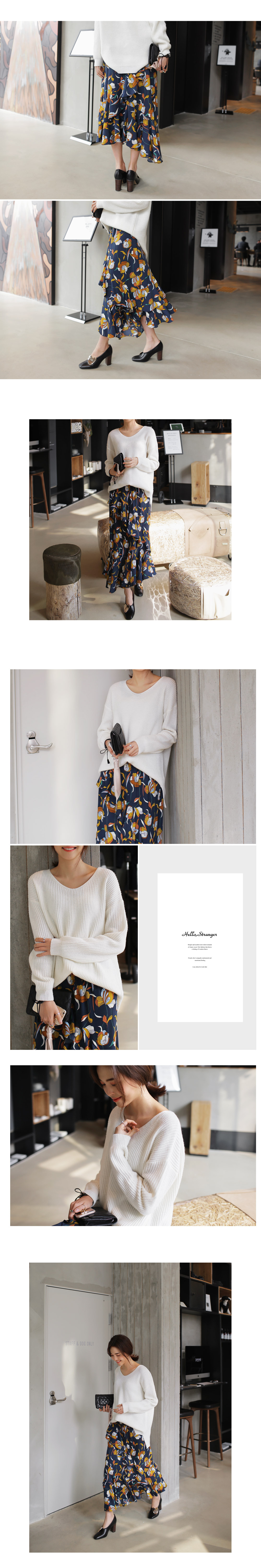 フラワーラッフルアシメヘムロングスカート・全2色 | DHOLIC | 詳細画像3