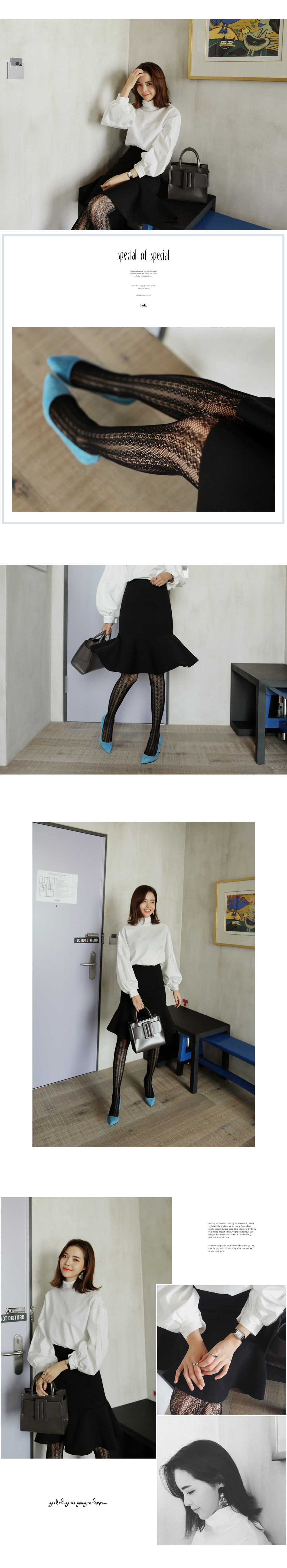 フローラルレースストライプストッキング・全5色 | DHOLIC | 詳細画像2