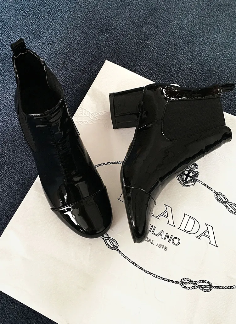 エナメル調チェルシーブーツ・全1色 | DHOLIC | 詳細画像1