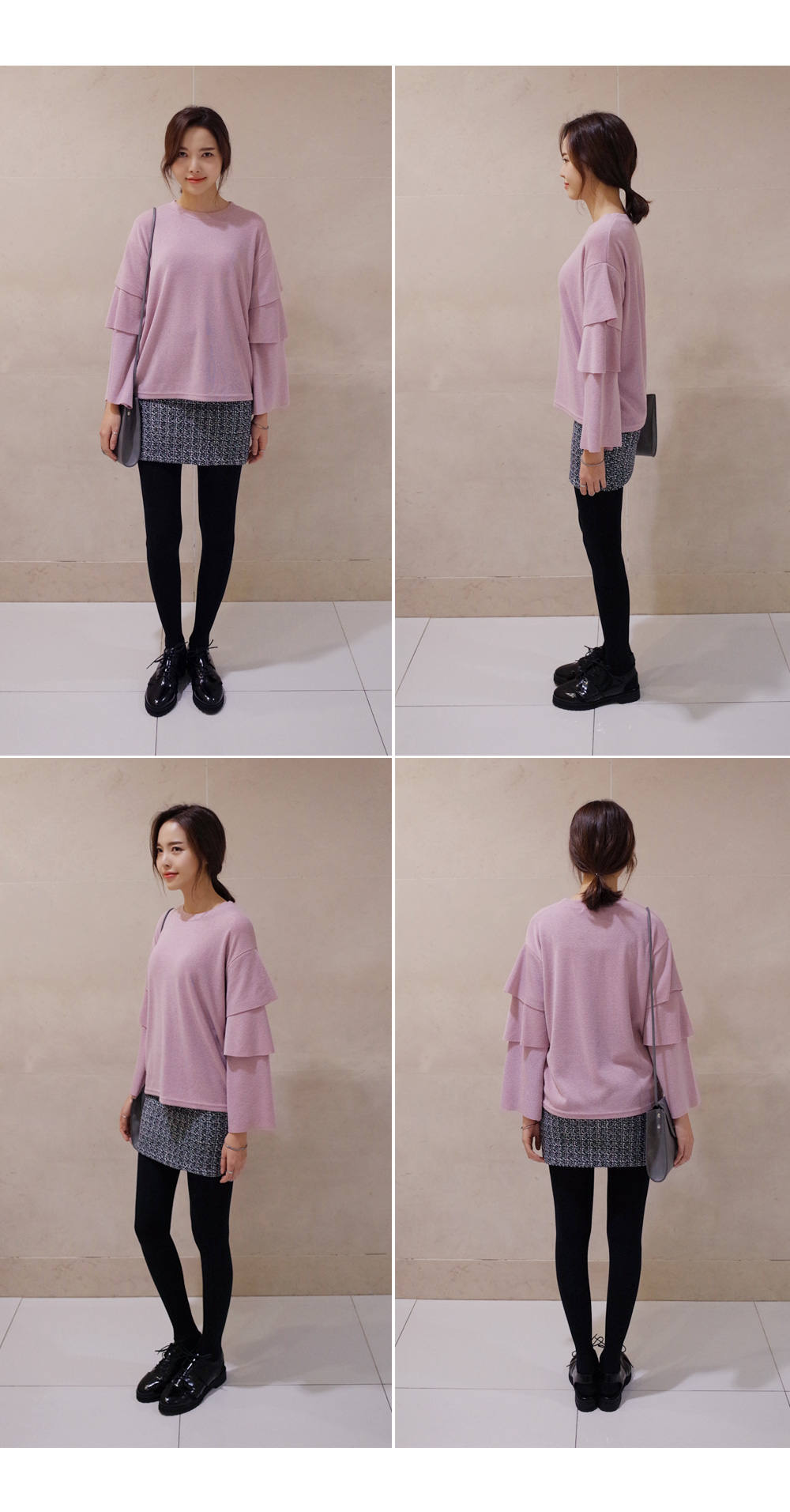 ティアードラッフルスリーブラウンドネックTシャツ・全3色 | DHOLIC | 詳細画像5