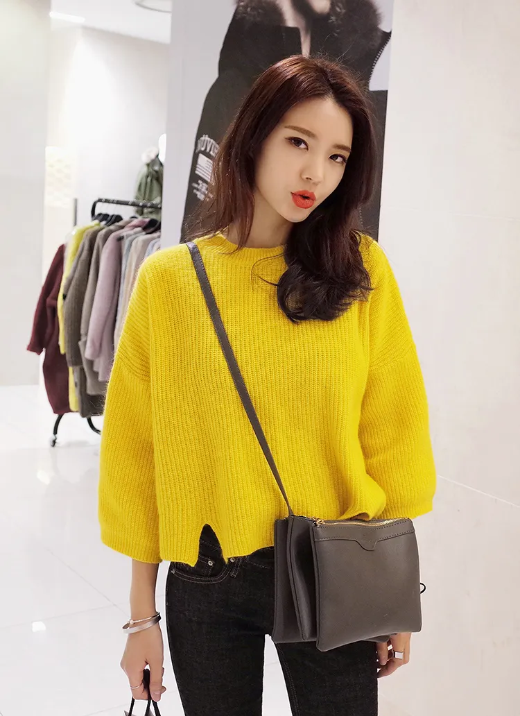 アンゴラ混スリットヘムニットプルオーバー・全2色 | DHOLIC | 詳細画像1