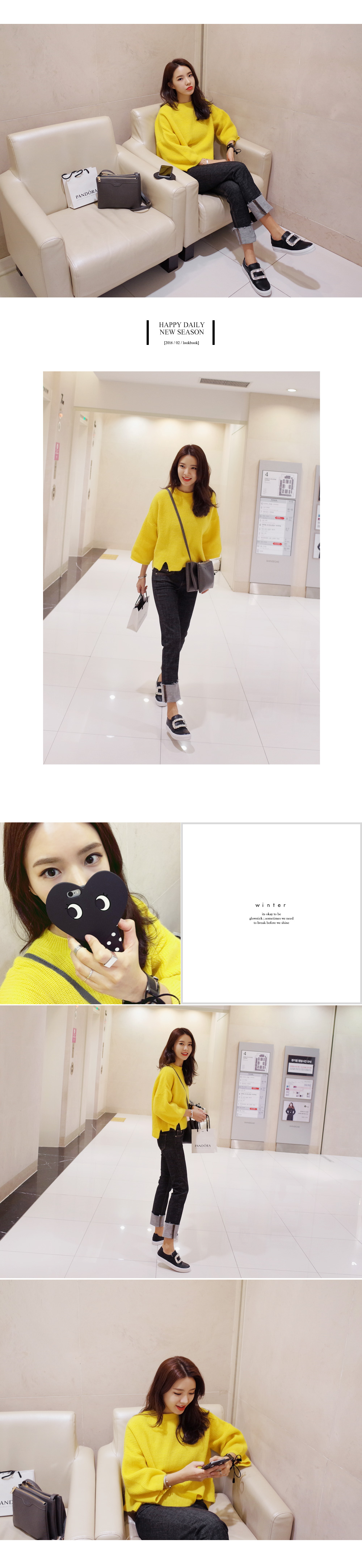 アンゴラ混スリットヘムニットプルオーバー・全2色 | DHOLIC | 詳細画像2