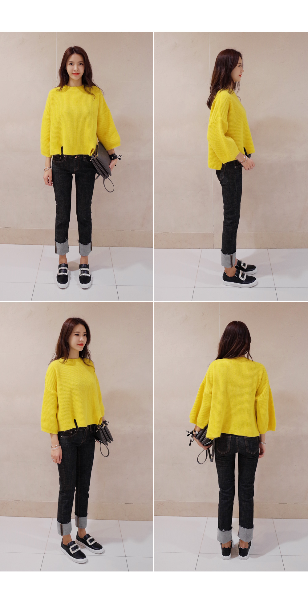 アンゴラ混スリットヘムニットプルオーバー・全2色 | DHOLIC | 詳細画像8