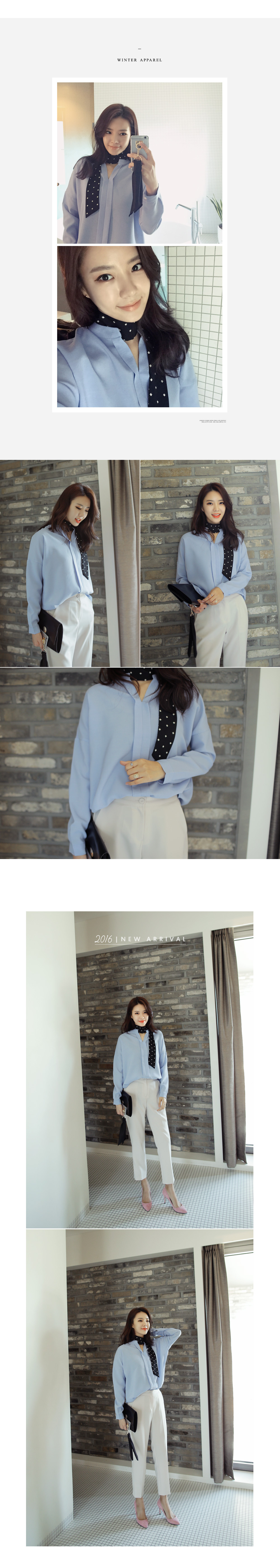 バンドカラースキッパーブラウス・全3色 | DHOLIC | 詳細画像3