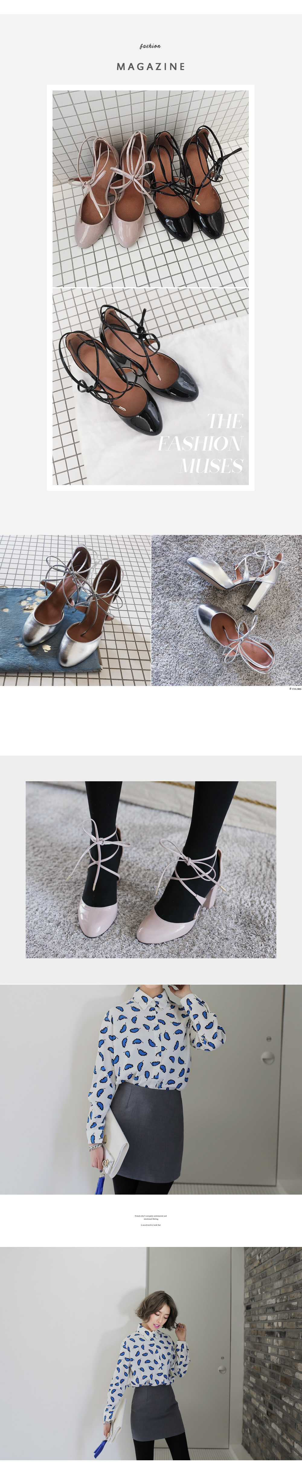 ユニークリーフパターンプリントブラウス・全2色 | DHOLIC | 詳細画像6