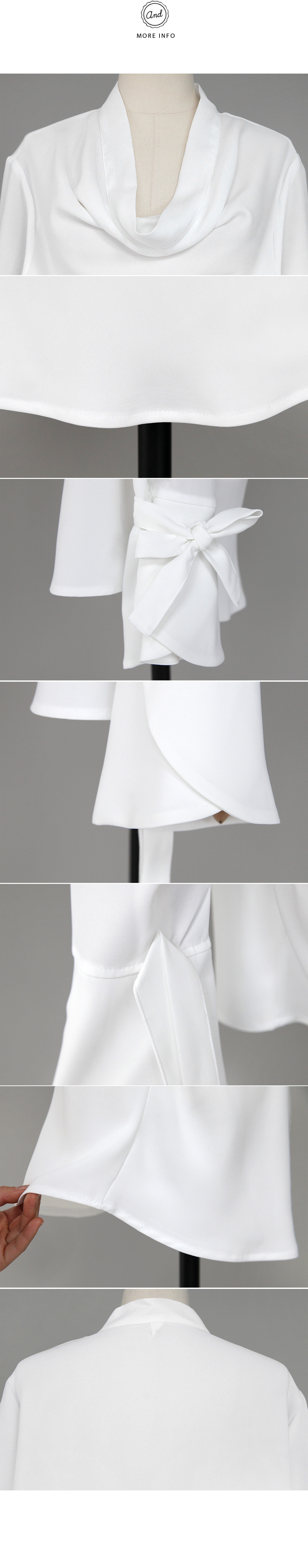 ドレープフロントリボンベルスリーブブラウス・全2色 | DHOLIC | 詳細画像6