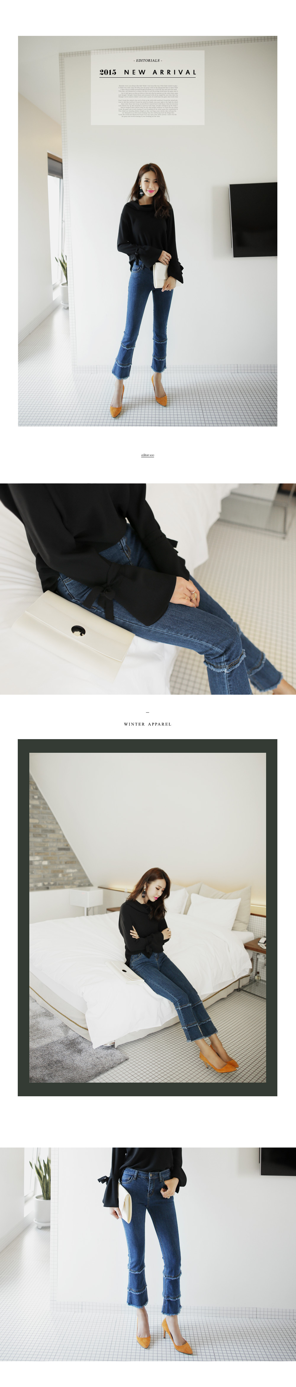 ドレープフロントリボンベルスリーブブラウス・全2色 | DHOLIC | 詳細画像2