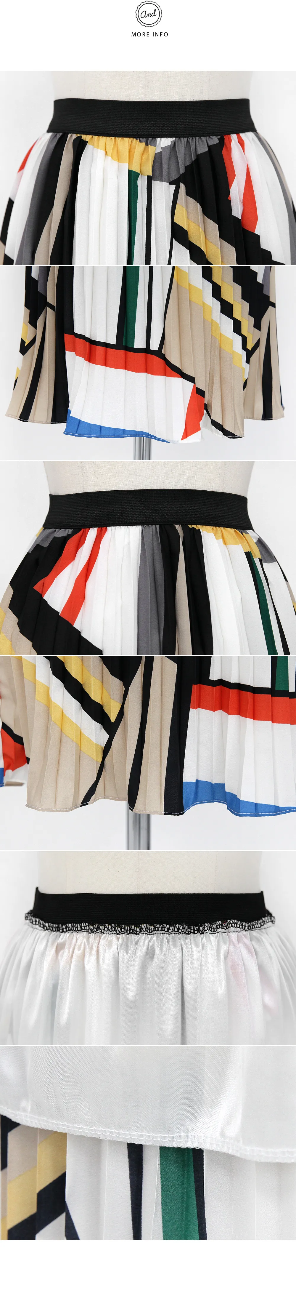 レトロパターンアコーディオンプリーツミモレ丈スカート・全2色 | DHOLIC | 詳細画像8