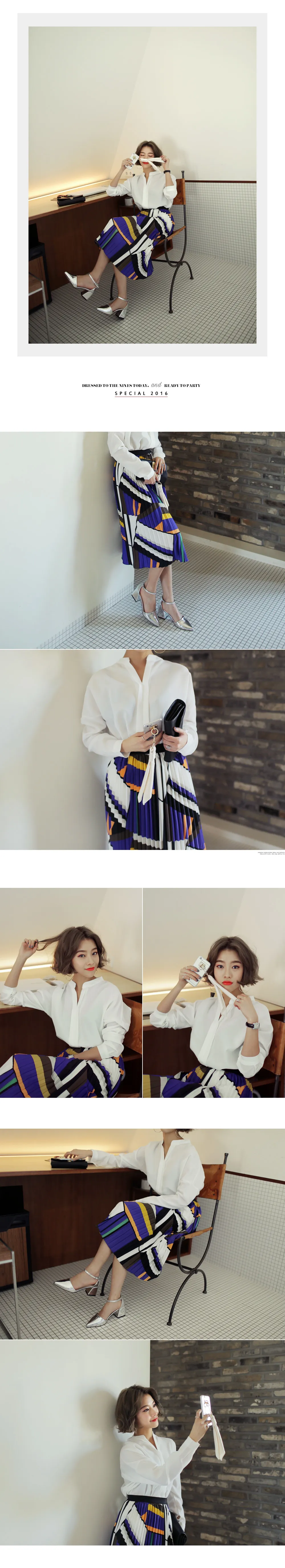 レトロパターンアコーディオンプリーツミモレ丈スカート・全2色 | DHOLIC | 詳細画像2