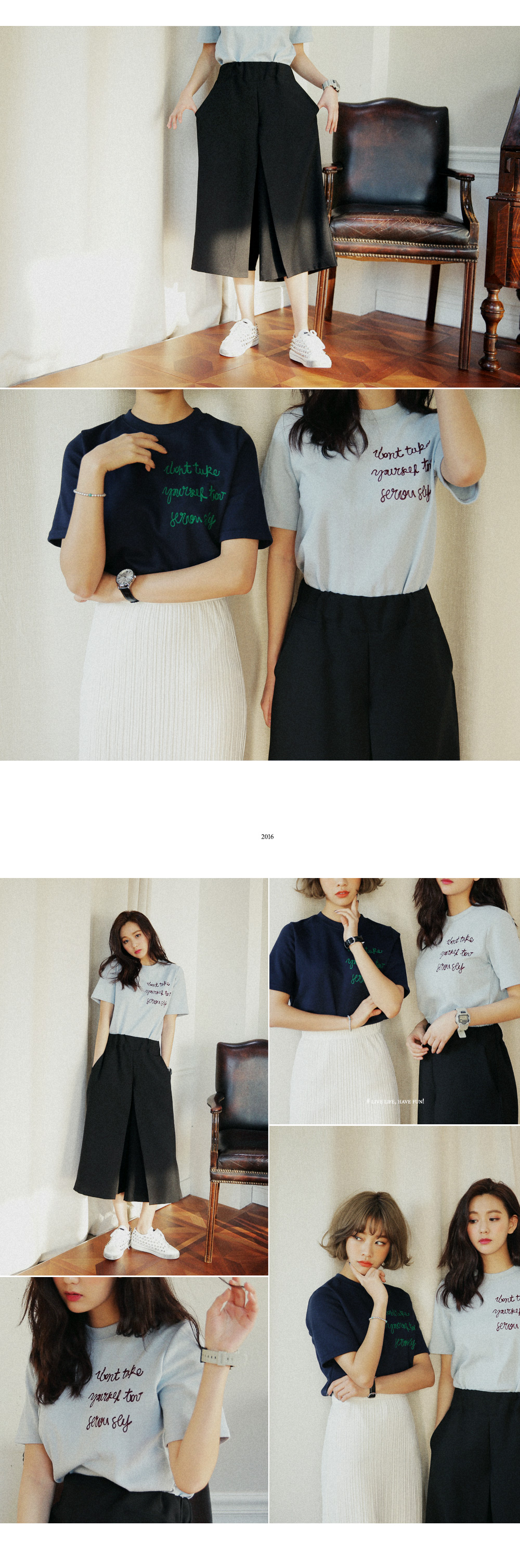 レタリング刺繍Tシャツ・全5色 | DHOLIC | 詳細画像3