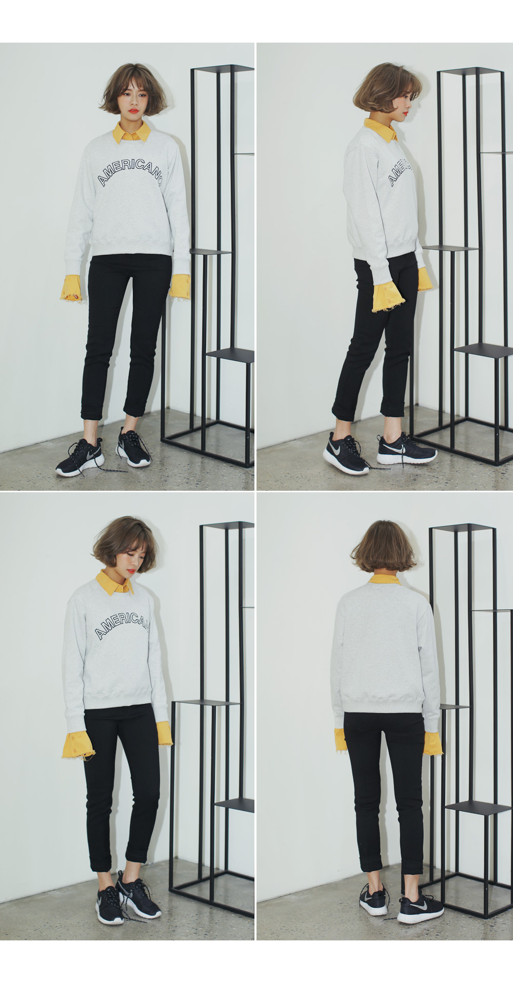 AMERICANOロゴ刺繍スウェットプルオーバー・全3色 | DHOLIC | 詳細画像9