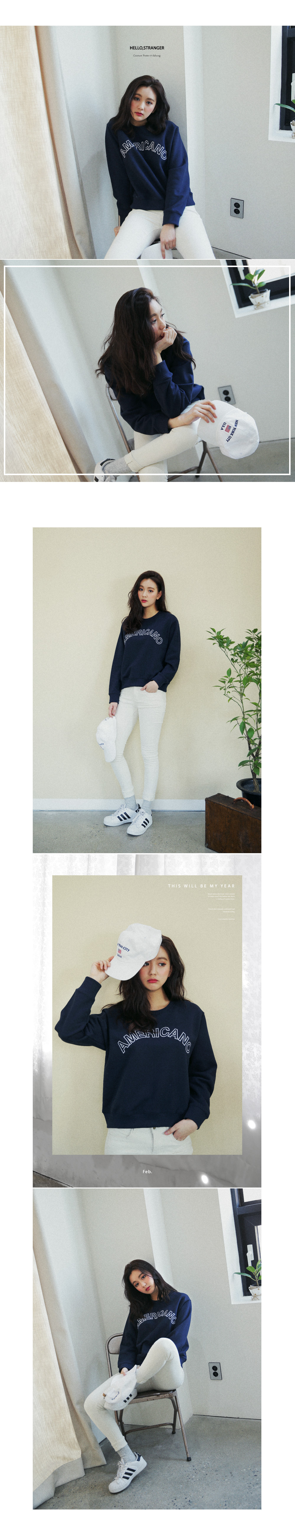 AMERICANOロゴ刺繍スウェットプルオーバー・全3色 | DHOLIC | 詳細画像7