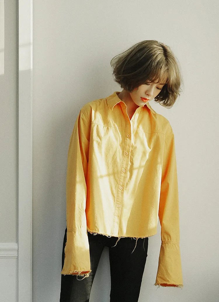 フレイドヘムワイドカフスシャツ・全3色 | DHOLIC | 詳細画像1