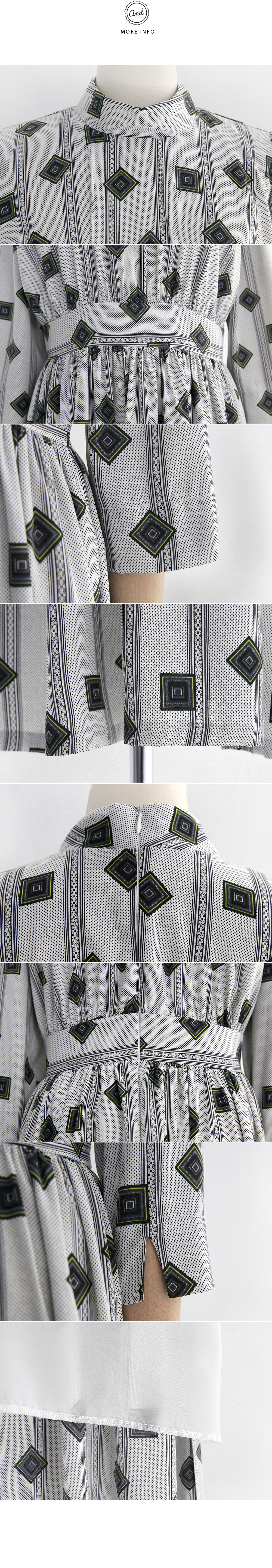 <font color=red><b>**雑誌saita5月号掲載**</b></font>ユニークスクエアパターンロングワンピース・全2色 | DHOLIC | 詳細画像8